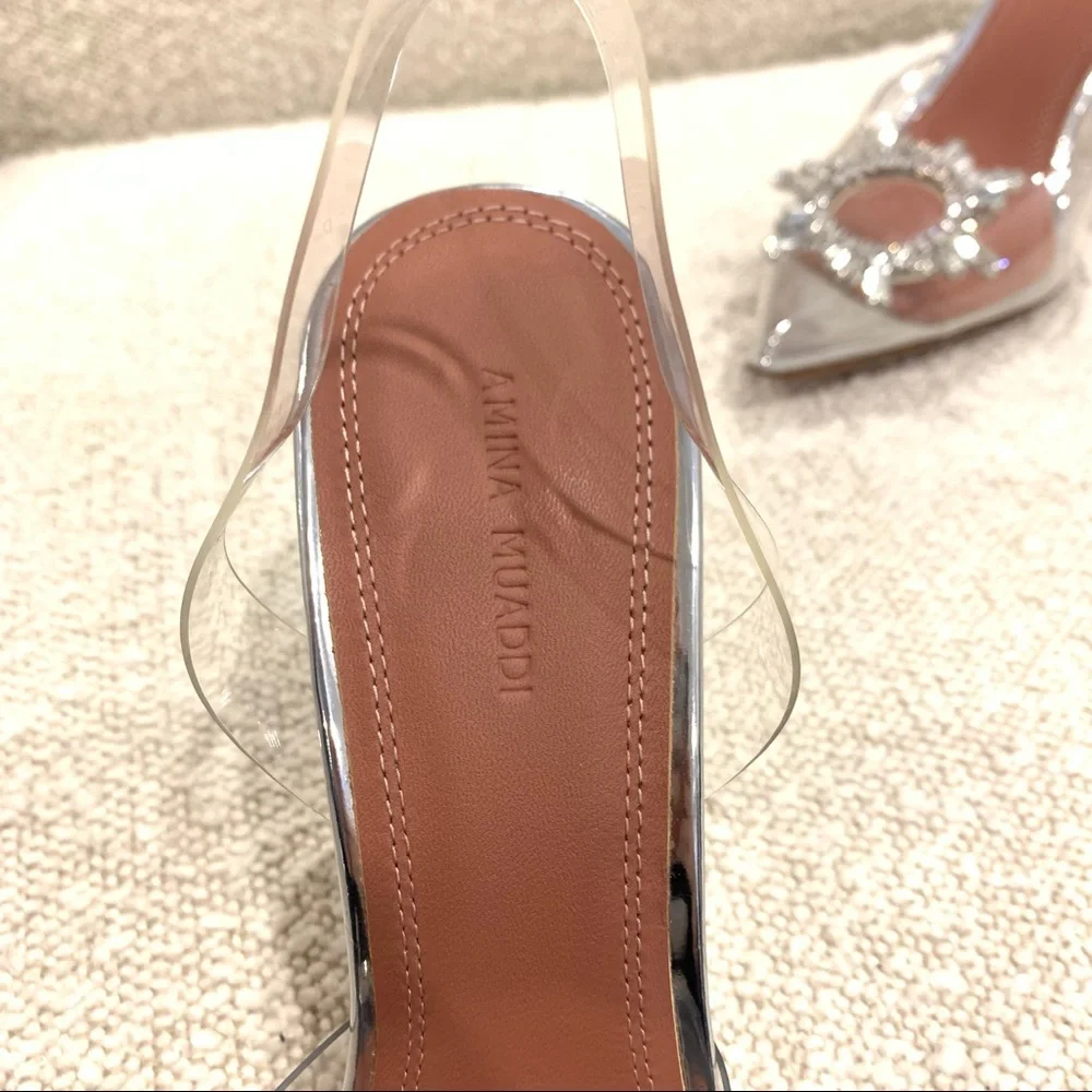 AMINA MUADDI Authentic Begum PVC Slingback Pumps in Transparent - Picture 10 of 16